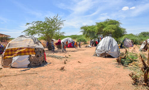 A compound dotted with makeshift shelters that many new arrivals and returning refugees call home in Dagahaley A compound dotted with makeshift shelters that many new arrivals and returning refugees call home in Dagahaley