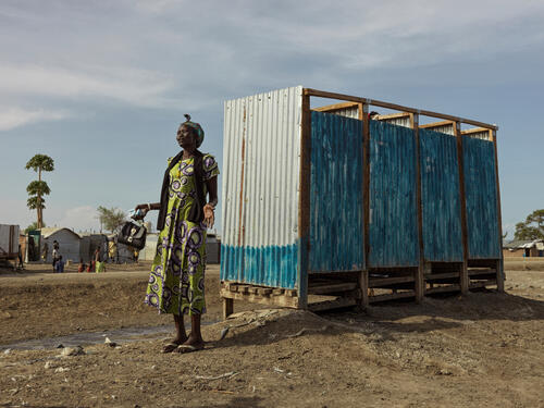 Chairlady of Bentiu IDP camp, Elizabeth, dismayed by sanitation conditions Chairlady of Bentiu IDP camp, Elizabeth, dismayed by sanitation conditions