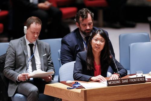 Dr Joanne Liu at UNSC meeting Dr Joanne Liu at UNSC meeting
