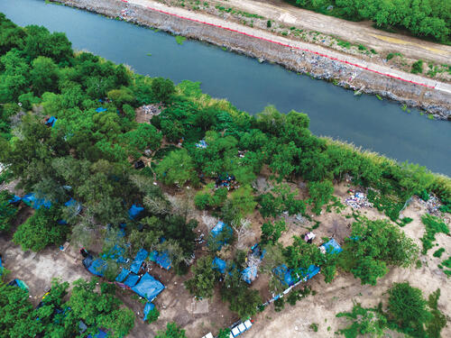 Migrant camp in Matamoros Migrant camp in Matamoros