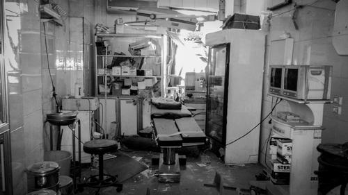 Damage in Al-Bayan hospital Damage in Al-Bayan hospital