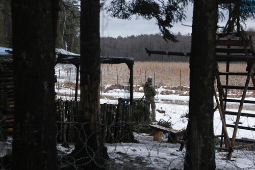 Militarised Polish-Belarus border Kozie Borki natural park Militarised Polish-Belarus border Kozie Borki natural park