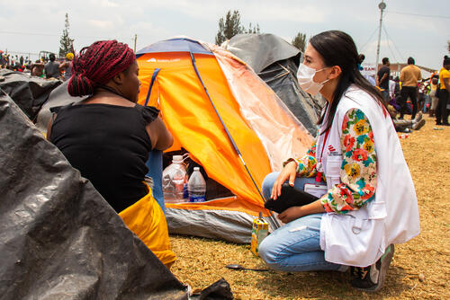 Migrant camp in Tlahuac Migrant camp in Tlahuac