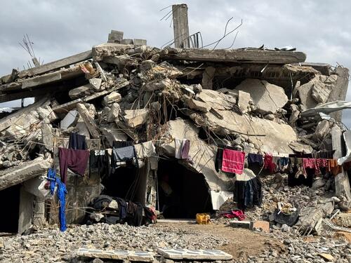 The rubbles in Gaza