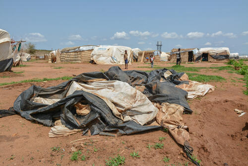 Shelter destroyed by wind and rain in Umm Rakouba, Sudan Shelter destroyed by wind and rain in Umm Rakouba, Sudan
